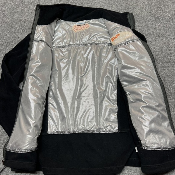 Columbia Omni-Heat Jacket Womens Large Black Fleece Lined Full Zip Canvas Credit - Picture 5 of 12